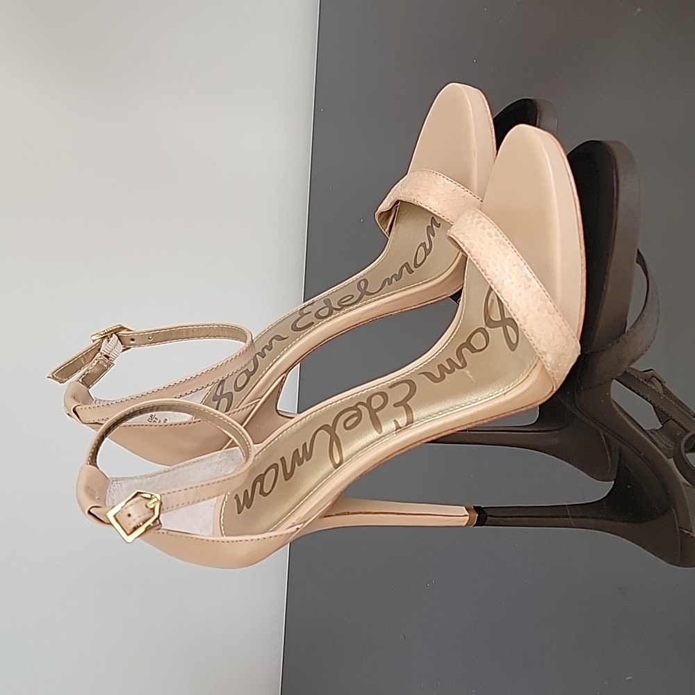 Sam Edelman Nude Ankle Strap heels size 8.5